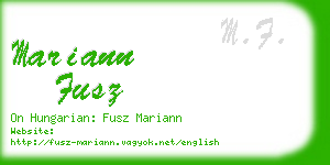 mariann fusz business card